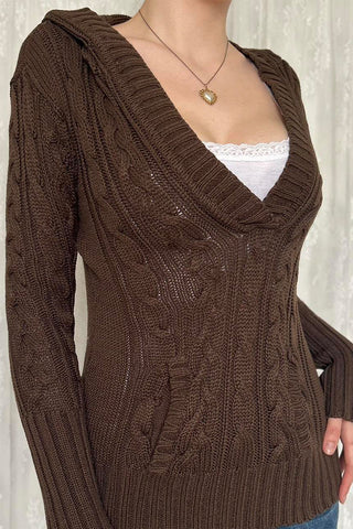 Cable Knit V-Neck Sweater