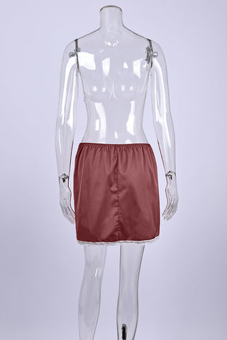 Chic Mini Skirt with Lace Trim