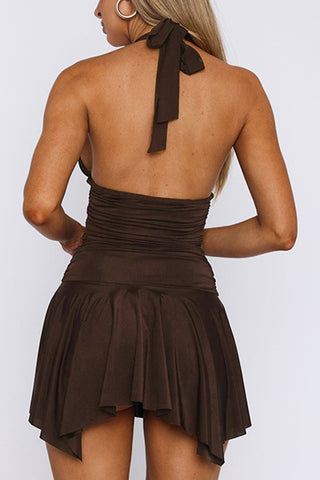 Halter Neck Ruched Sundress