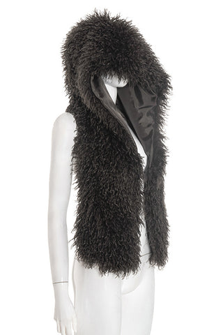 Hooded Faux Fur Vest