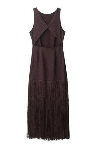 Sleeveless Fringe Casual Dress