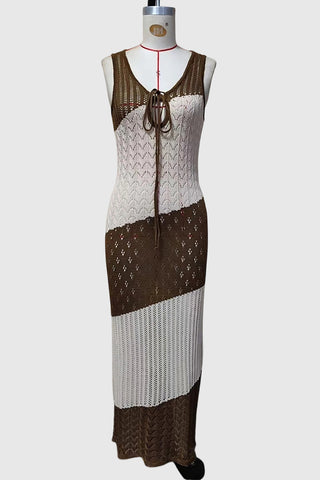 Striped Knit Cover-Up Dress