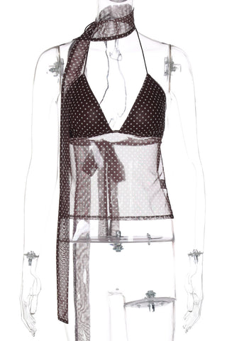 Polka Dot Halter Tank Top