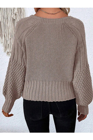 Button-Up Textured Cardigan Sweater