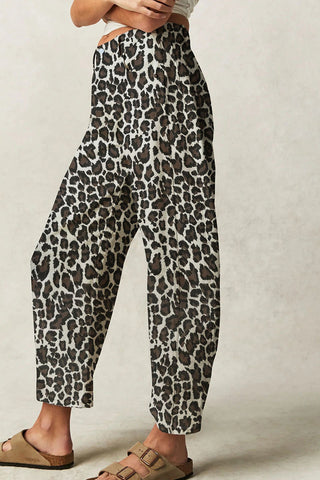 Leopard Print Straight Leg Jeans