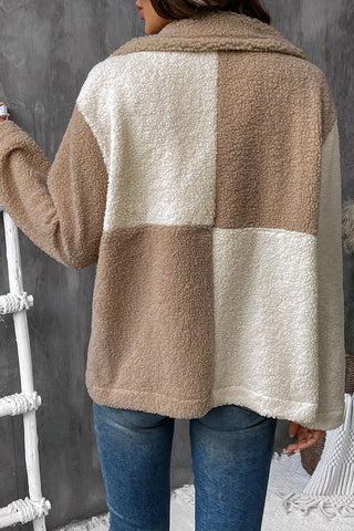 Cozy Patchwork Buttoned Jacket