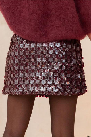 Sequin Embellished Mini Skirt