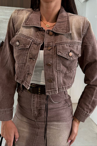 Chic Denim Skirt and Jacket Set