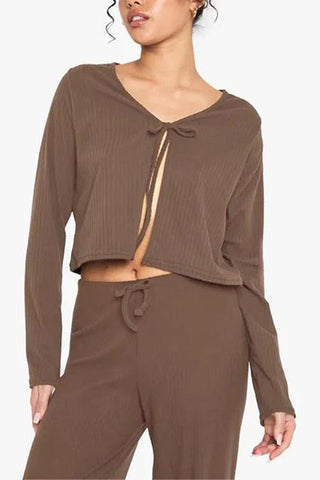 Tie-Front Two-Piece Pants Set