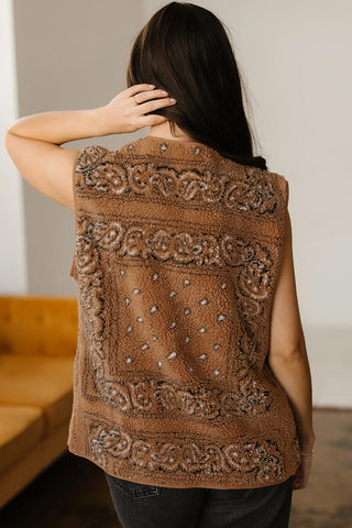 Sherpa Paisley Print Vest