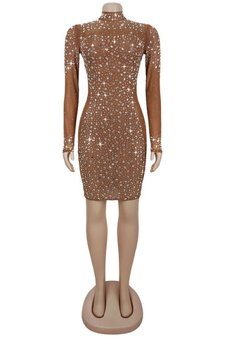 Embellished Illusion Evening Dress