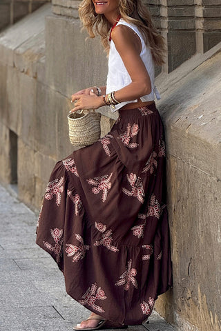 Elegant Floral Maxi Skirt