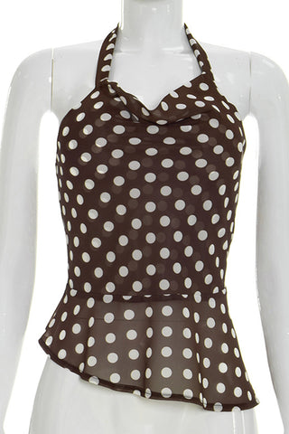 Polka Dot Halter Tank Top
