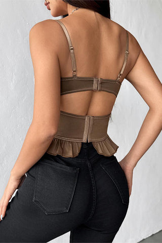 Lace-Up Corset Tank Top