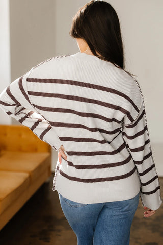 Henley Drop Shoulder Loose Sweater