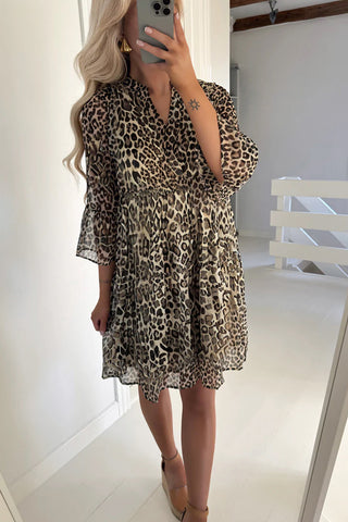 Leopard Print Flowy Mini Dress