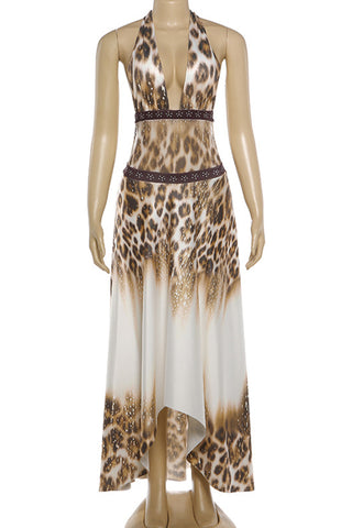 Halter-Neck Flowy Maxi Dress