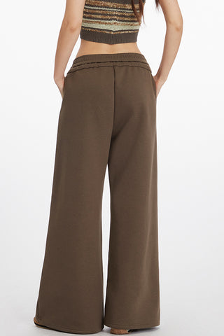 Wide-Leg Casual Pants with Drawstring