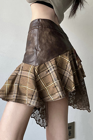 Asymmetrical Layered Mini Skirt