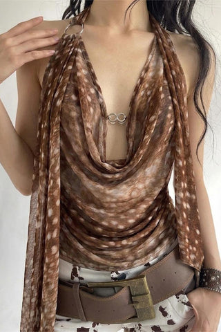Draped Halter Tank Top
