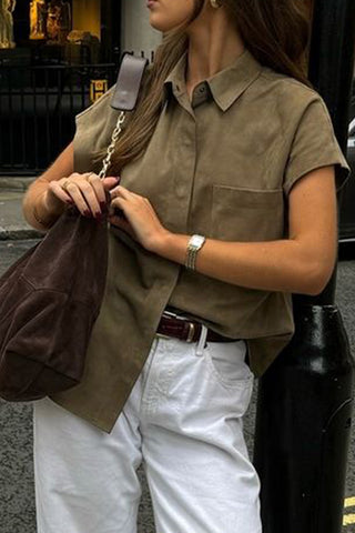 Short-Sleeve Oversized Shirt