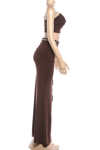 Strapless Skirt Set with Embellishments