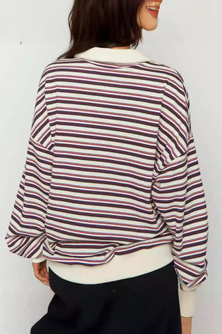 Striped Long Sleeve Polo Shirt