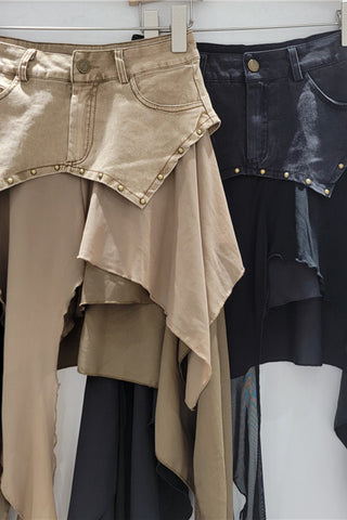 Asymmetrical High-Low Midi Skirt