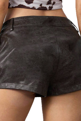 Faux Fur Trimmed Casual Shorts