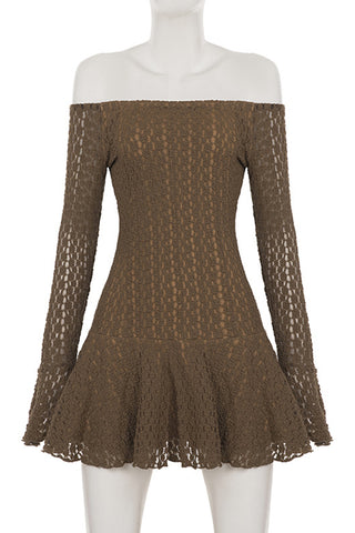 Off-Shoulder Lace Detail Dress