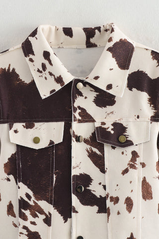 Chic Button-Front Printed Jacket
