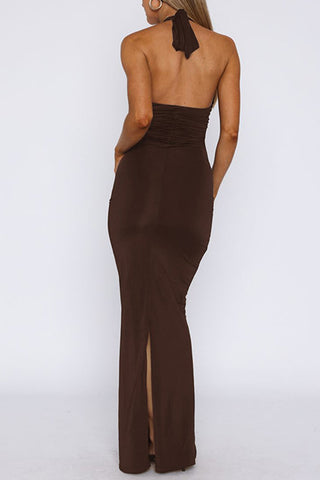 Elegant Deep V-Neck Evening Dress