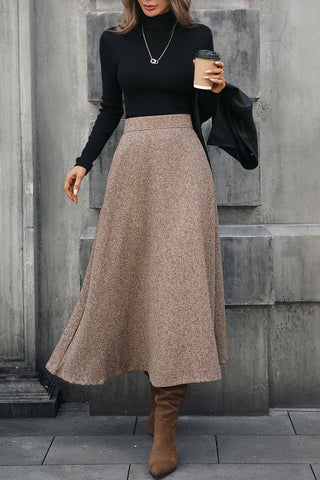 Elegant High-Waist Midi Skirt