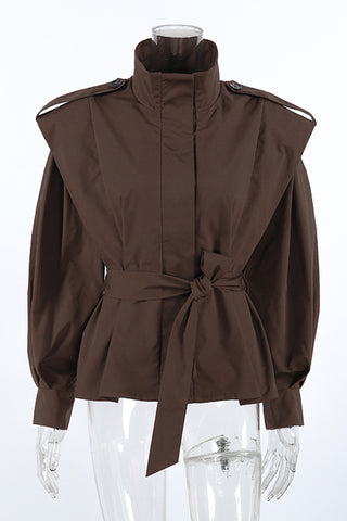 Elegant Belted Blazer Jacket