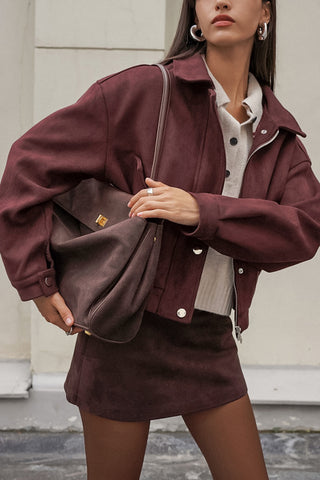 Chic Zip-Up Collar Jacket