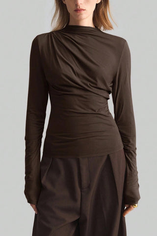 Elegant Ruched Long Sleeve Top