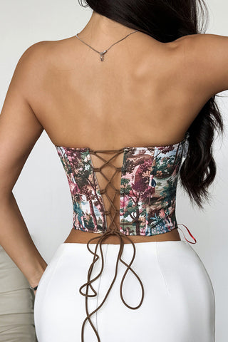 Romantic Lace Trim Corset Top