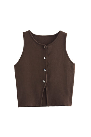 Button-Front Tank Top