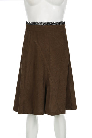 Lace Trimmed Midi Skirt