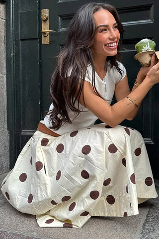 Polka Dot Midi Skirt