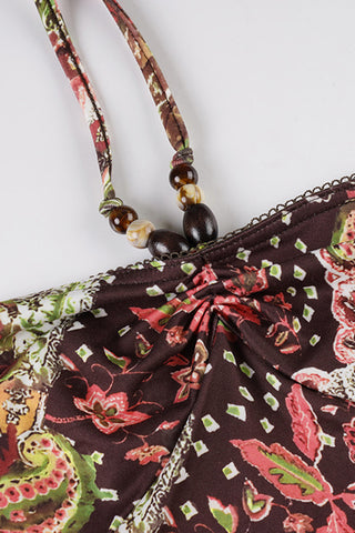 Halter Neck Paisley Casual Dress