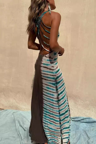 Sleeveless Tie-Dye Maxi Dress