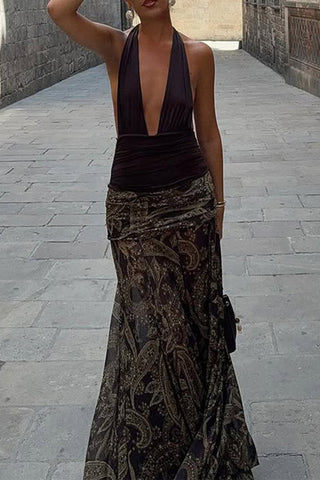 Elegant Paisley Maxi Skirt