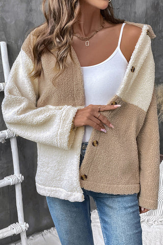 Cozy Patchwork Buttoned Jacket