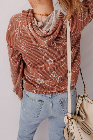 Floral Drawstring Sweatshirt