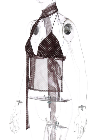 Polka Dot Halter Tank Top