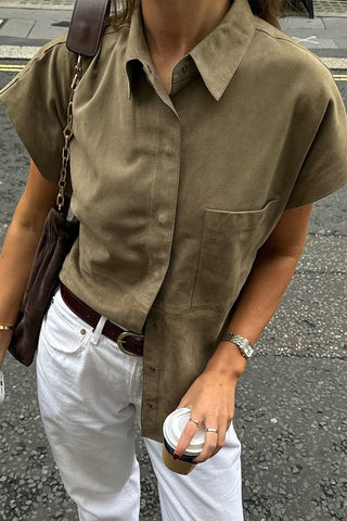Short-Sleeve Oversized Shirt