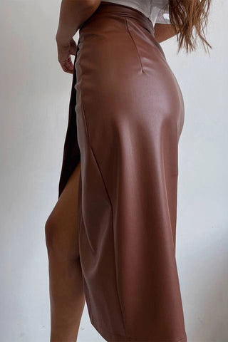 Wrap Midi Skirt with Side Slit