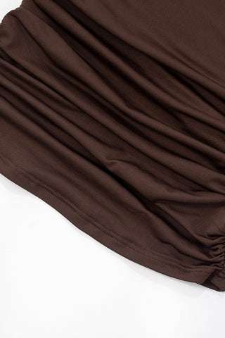 Twist Shoulder Ruched Tank Top