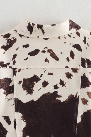 Chic Button-Front Printed Jacket